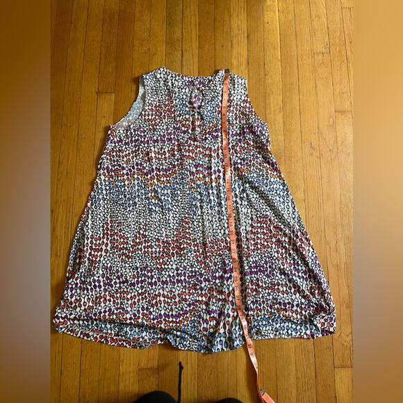 60s Vintage Nylon A Line Mini Dress with Funky Pattern - Picture 6 of 7